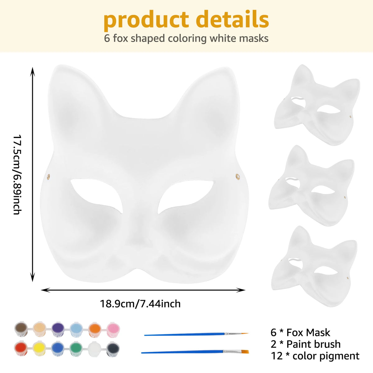 DIY Animal Blank Masks Set – 6 or 32 Pcs for Kids' Parties DIY Craft Mask Kit Nixie Style 2