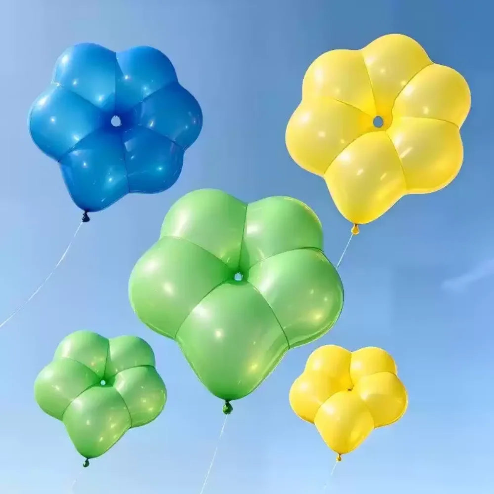 Latex Plum Blossom Balloons – Floral Petal Shape Mixed Colors