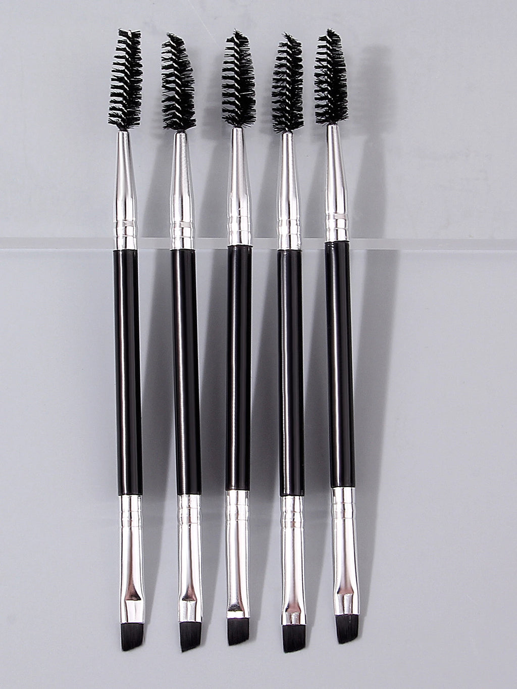 Double-Headed Mascara & Eyebrow Brush Set – 5 Pcs Eye Makeup Brush Nixie