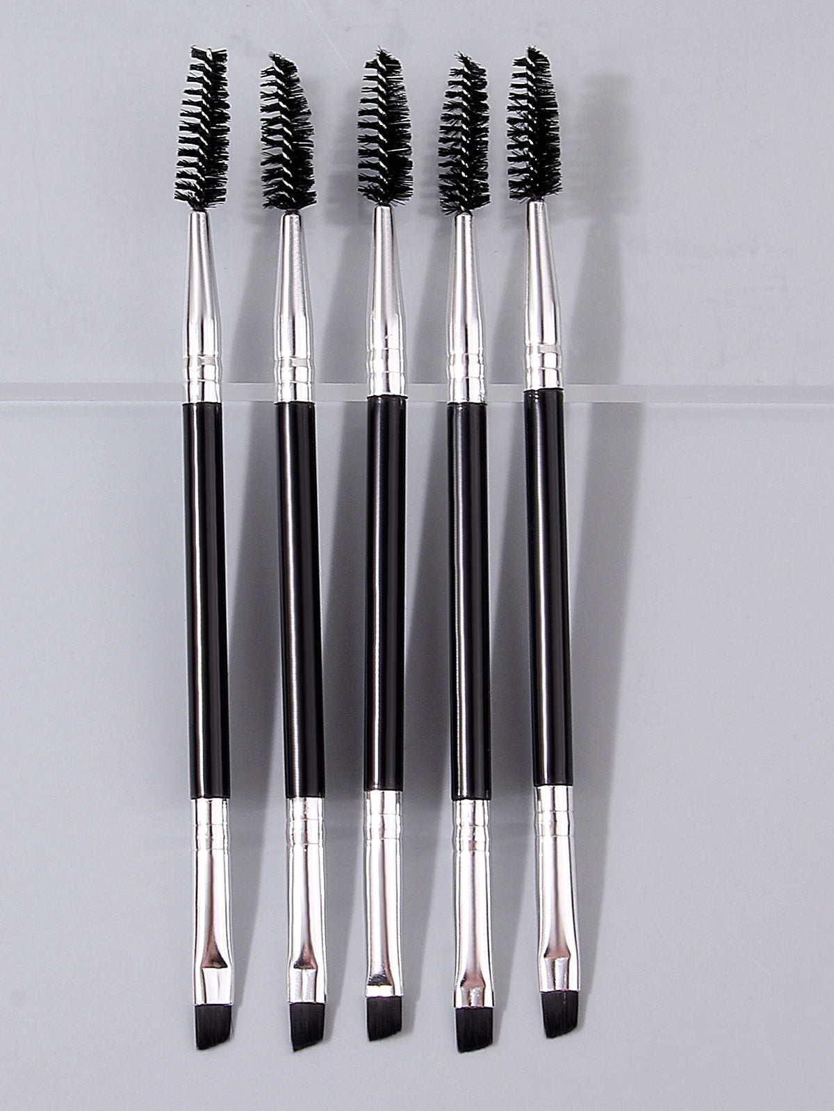 Double-Headed Mascara & Eyebrow Brush Set – 5 Pcs Eye Makeup Brush Nixie