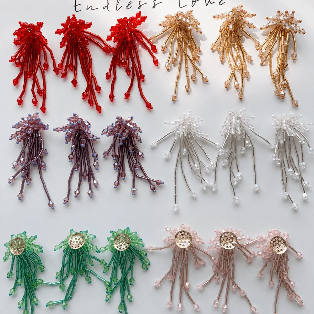 3D Crystal Beaded Flower Patch – Hand-Sewn Glass Bead Appliqué Beaded Flower Appliqué Nixie