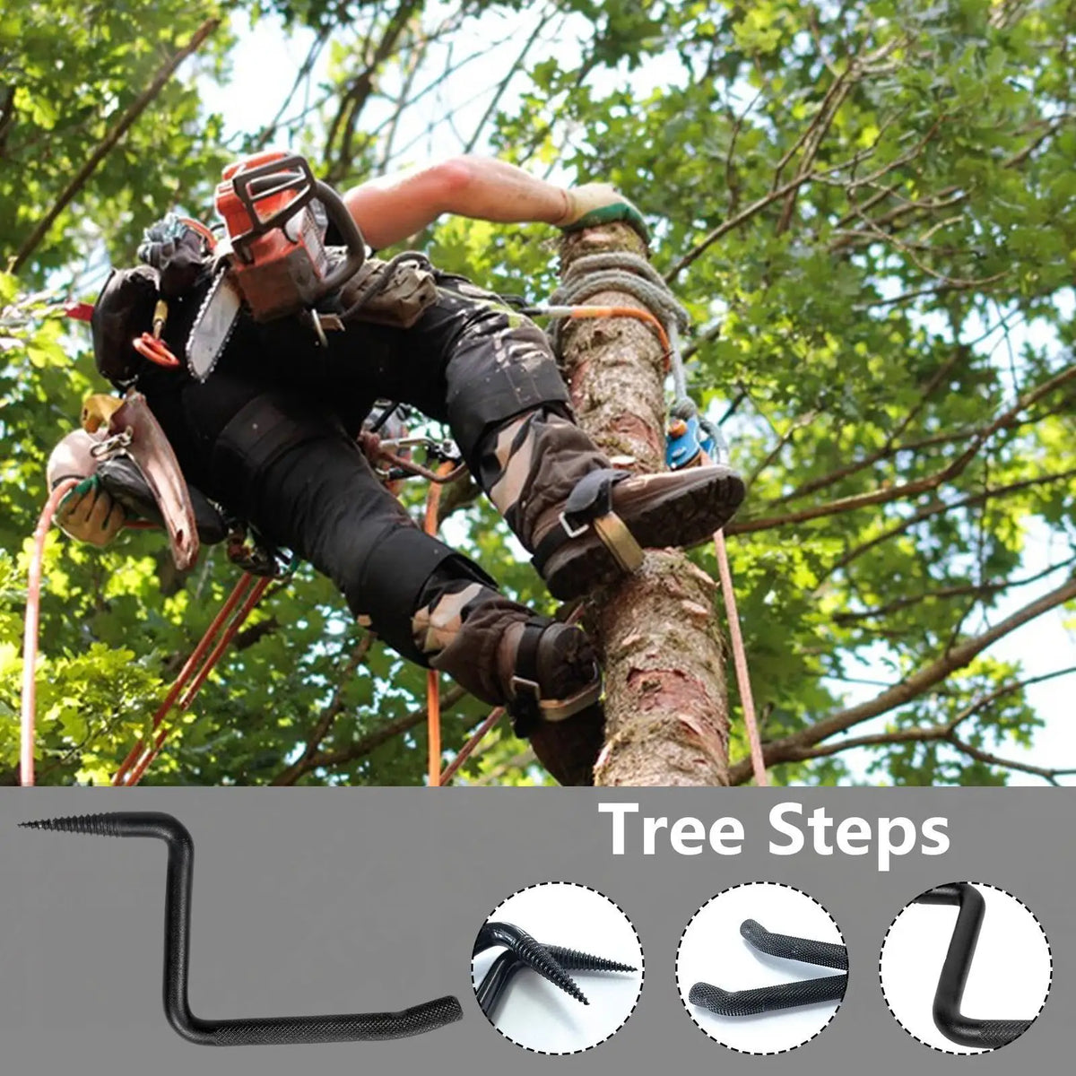 Tree Stand Steps Anti-Slip 705lbs Self-Tapping Steel Screw Mount