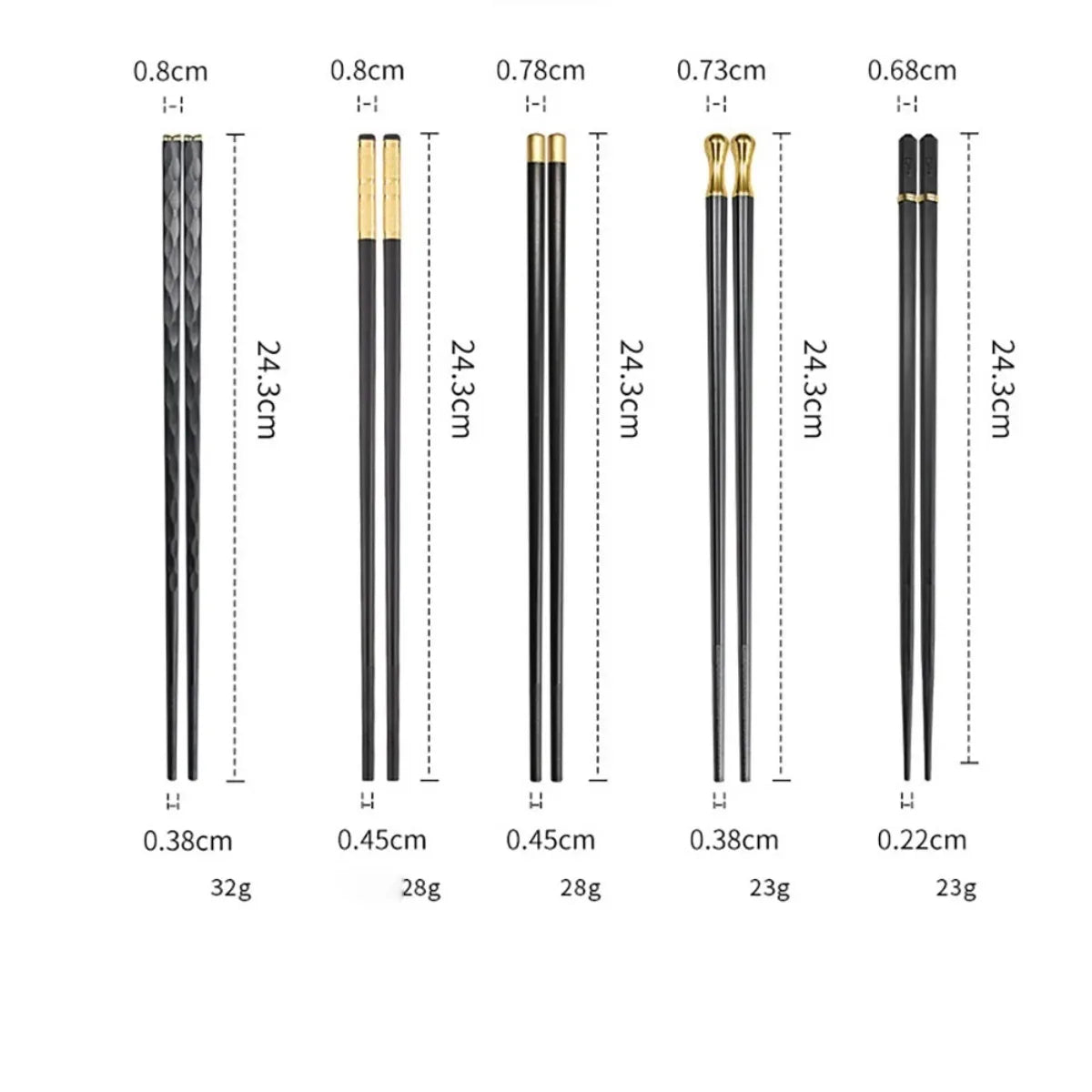 Fiberglass Chopsticks Reusable Non-Slip Dishwasher Safe 5 Pairs Reusable Chopsticks Nixie