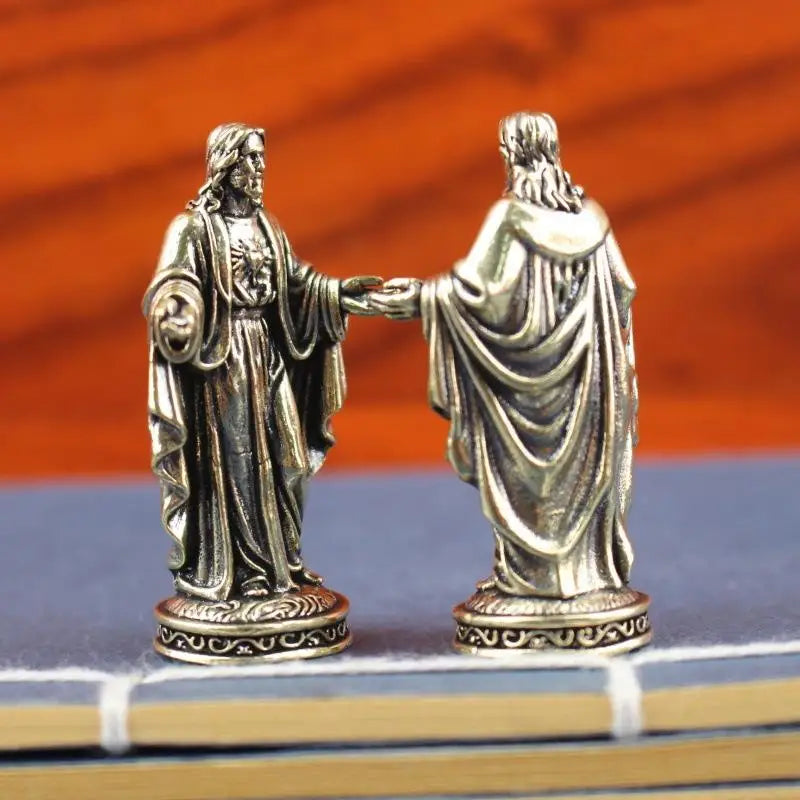 Handmade Brass Deity Figurine Vintage Tibetan Desktop Ornament Brass Deity Figurine Nixie