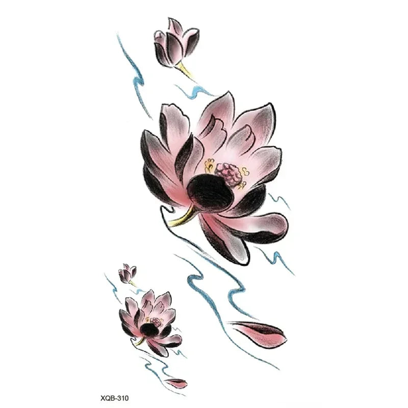 Rose Floral Temporary Tattoo Sticker – Waterproof Body Art Temporary Tattoo Nixie XQB-310