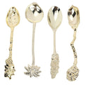 4Pcs Vintage Matte Alloy Mini Dessert Spoons – Creative Scoop Set Dessert Spoon Set Nixie Gold