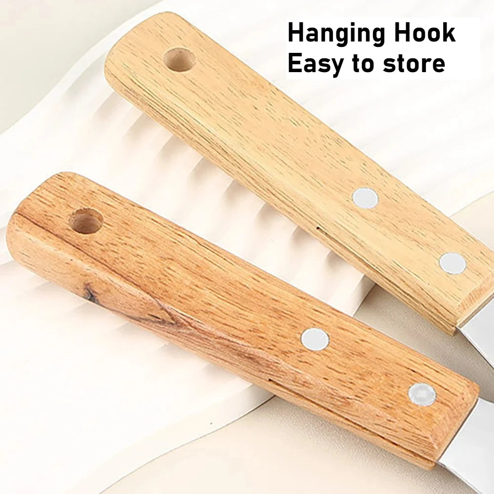 Stainless Steel Fish Turner Spatula – Wooden Handle Kitchen Spatula Nixie