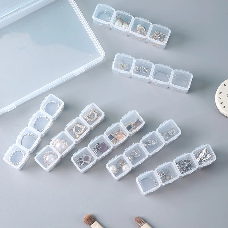 28-Grid Clear Plastic Jewelry Box Organizer for Beads & Earrings Jewelry Storage Box Nixie