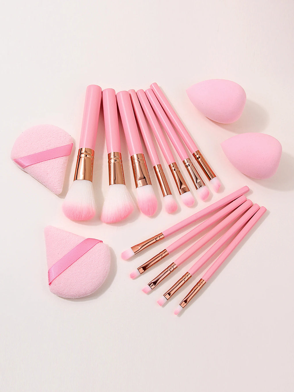 16-Piece Makeup Brush Set with Sponge & Triangle Powder Puff Makeup Brush Set Nixie