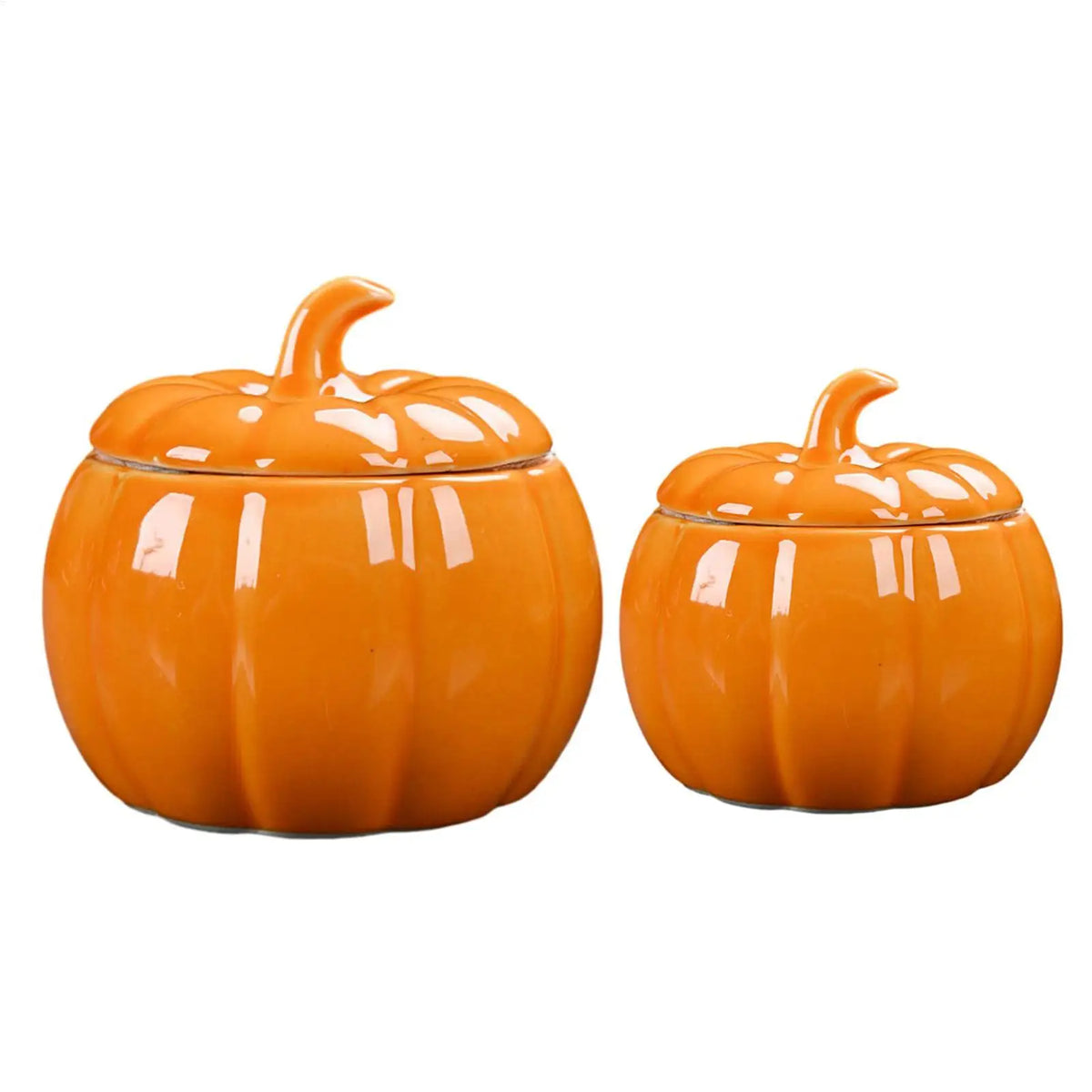 Halloween Ceramic Pumpkin Jar with Lid | Candy & Tea Storage