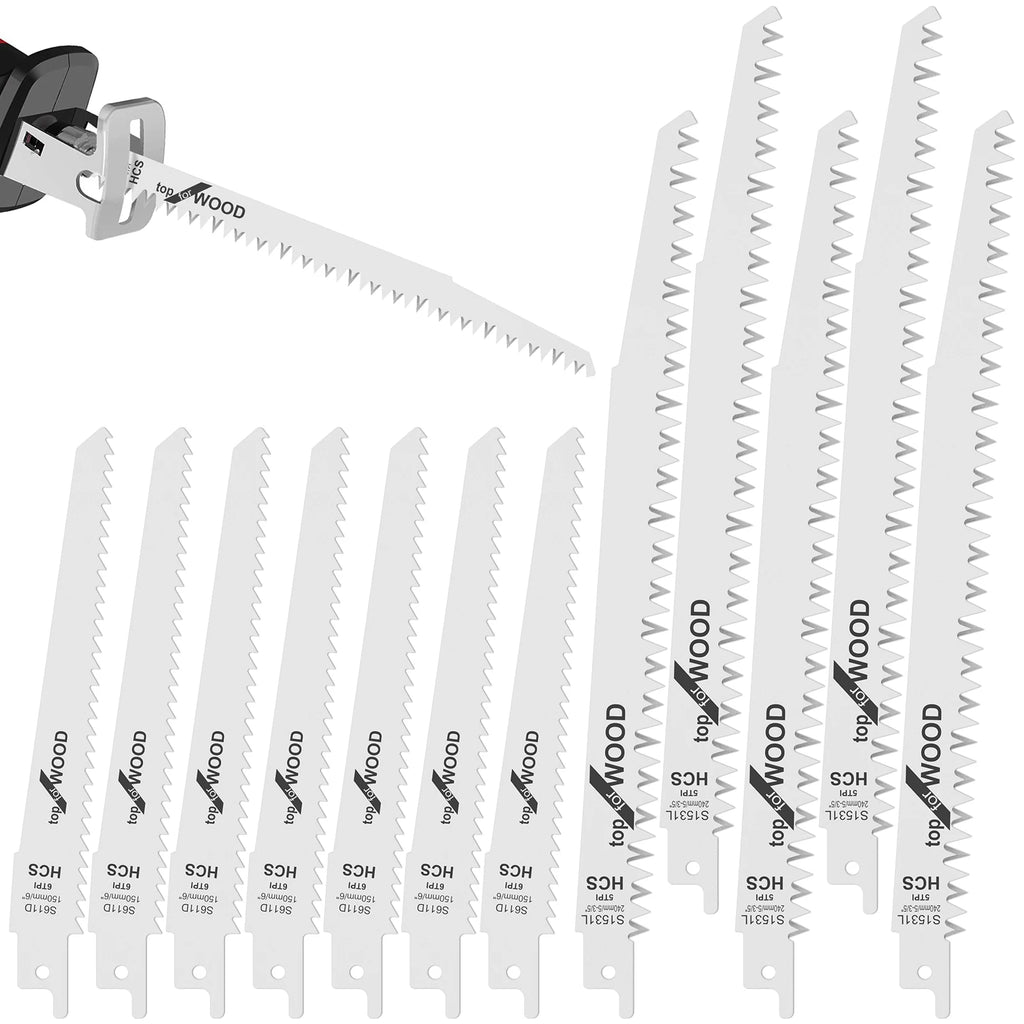 12Pcs Reciprocating Saw Blades 6 & 9 Inch High Carbon Steel Set Reciprocating Saw Blades Nixie Default Title