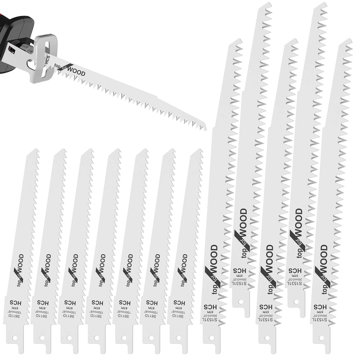 12Pcs Reciprocating Saw Blades 6 & 9 Inch High Carbon Steel Set Reciprocating Saw Blades Nixie Default Title