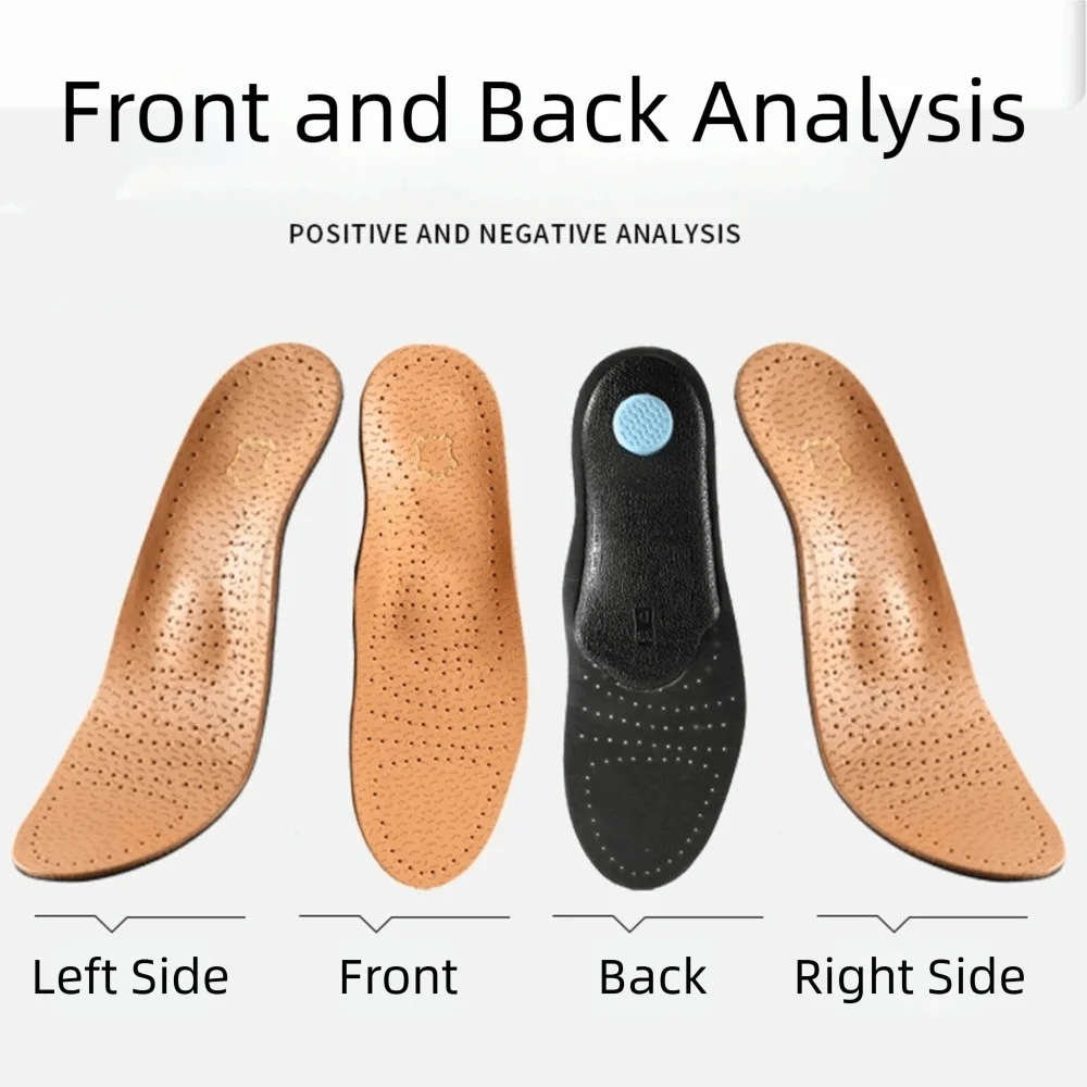 Orthopedic Leather Insoles for Flat Feet – Unisex Arch Support Orthotic Shoe Insoles Nixie