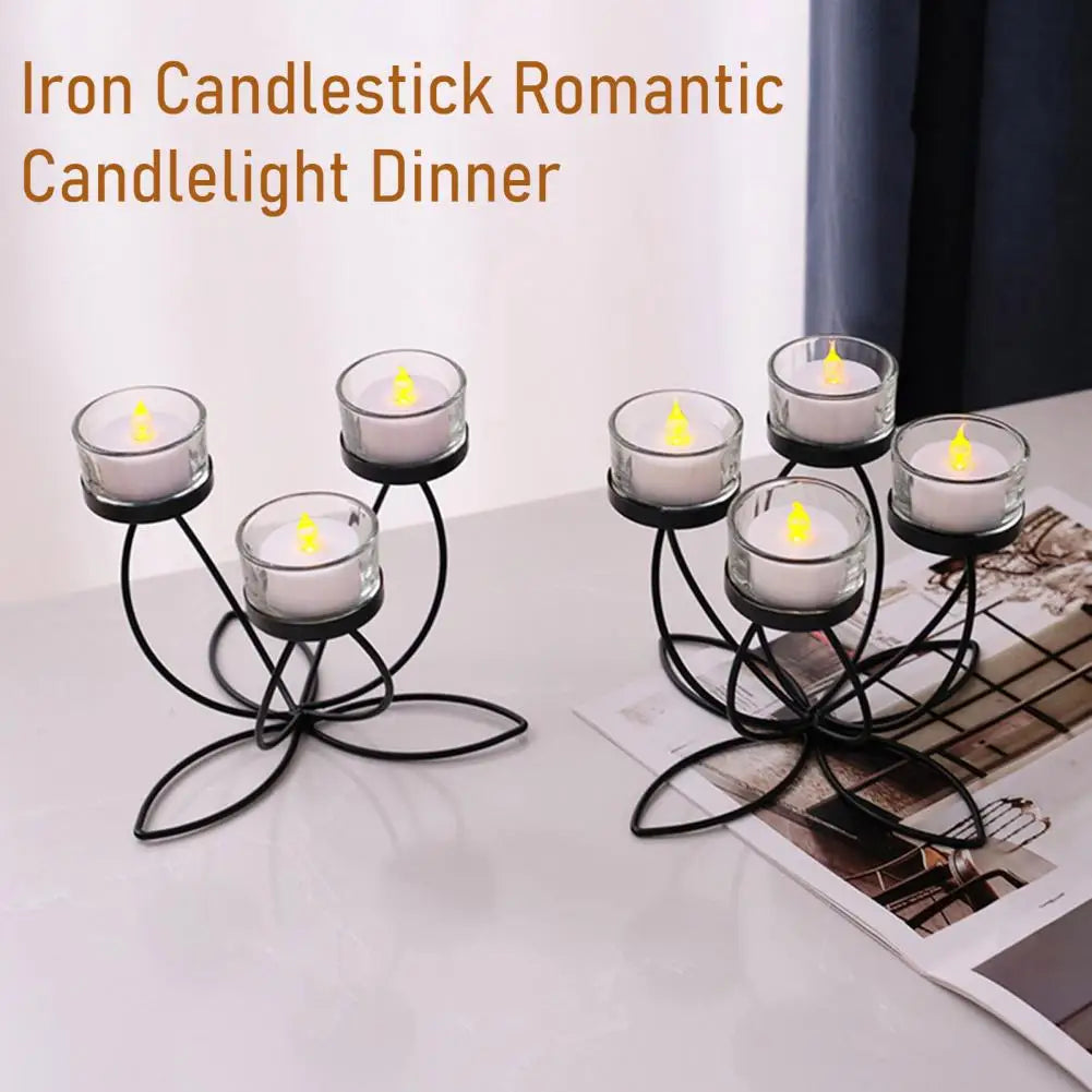Iron Candle Holder Stand | 1/3/4/5 Candle Tabletop Candlestick Candle Holder Stand Nixie