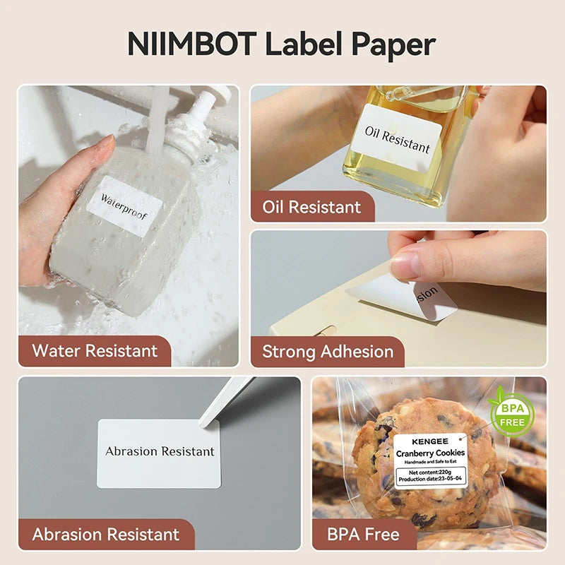 Niimbot Thermal Label Rolls – Waterproof Anti-Oil for B1/B21/B3S Thermal Label Rolls Nixie