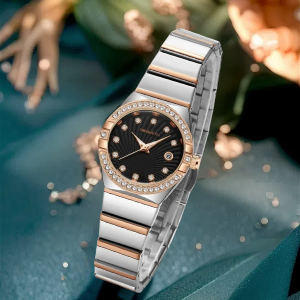 REBIRTH Luxury Women's Quartz Watch – Waterproof & Luminous Women's Quartz Watch Nixie