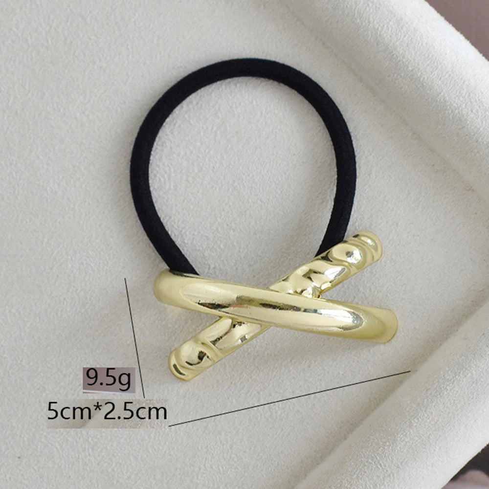 Metal Double-Layer Elastic Hair Bands & Scrunchies for Women