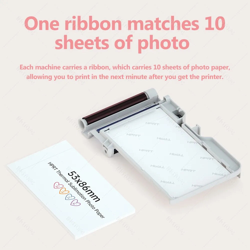 HPRT CP2100 2x3" Glossy Photo Paper & Ribbon – 20–60 Sheets Photo Printer Paper Nixie