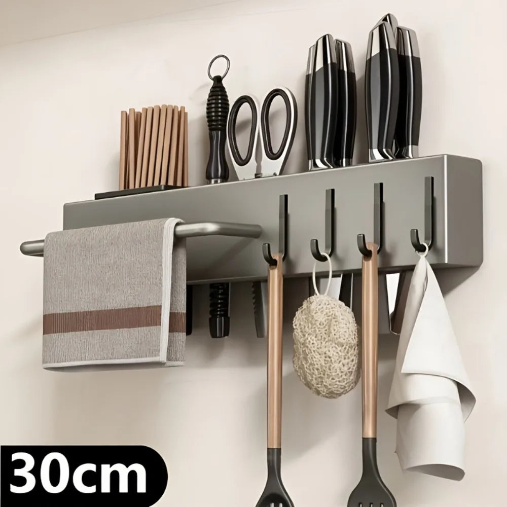 Wall Mount Knife Holder & Cutting Board Organizer Rack