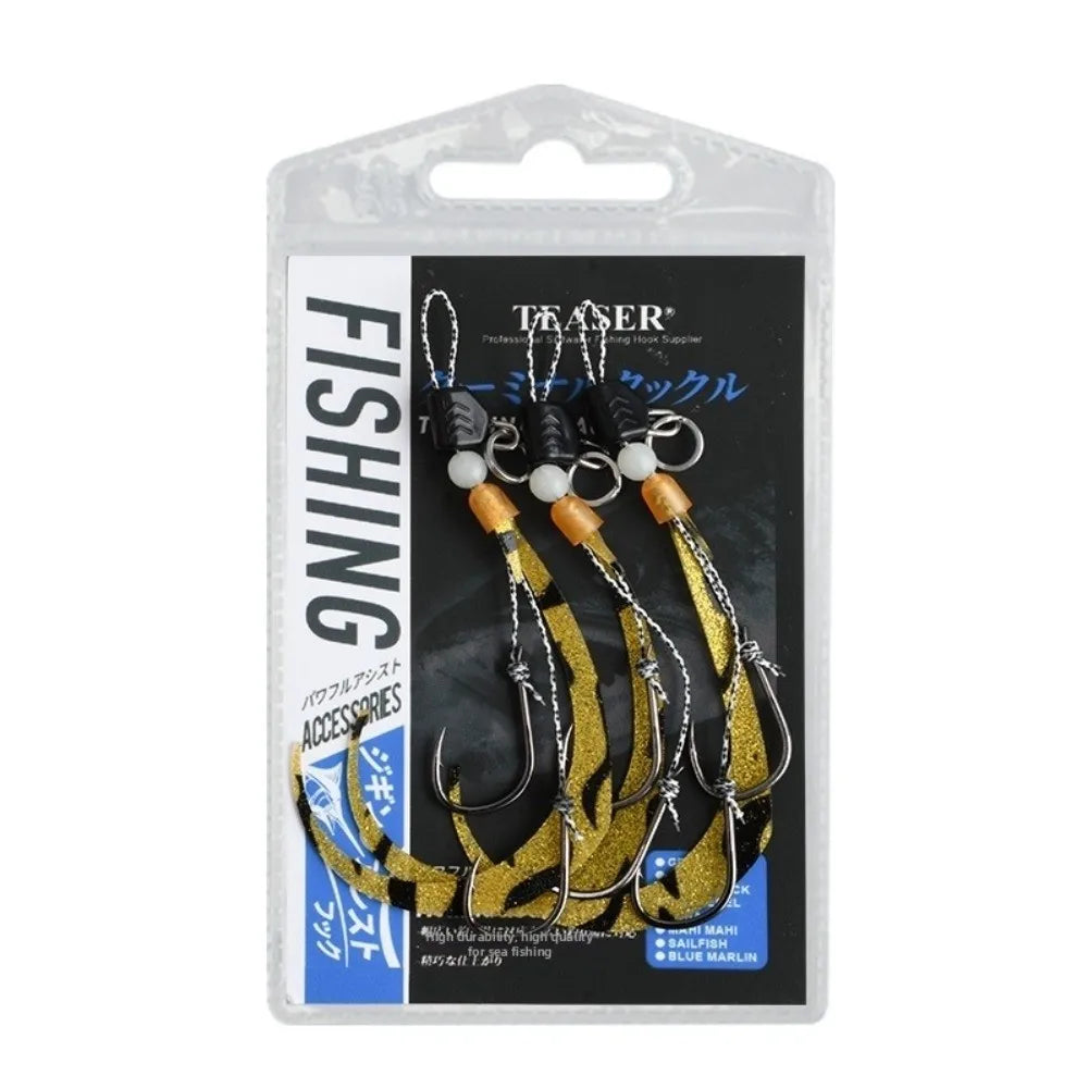 Silicone Skirt Jig Lure – Luminous Tail Streamer & Barbed Hook