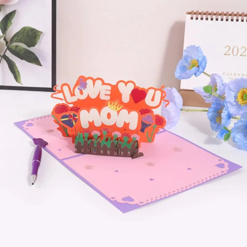 3D Pop-Up Mother's Day Card – Floral Writable Greeting Card Pop-Up Greeting Card Nixie