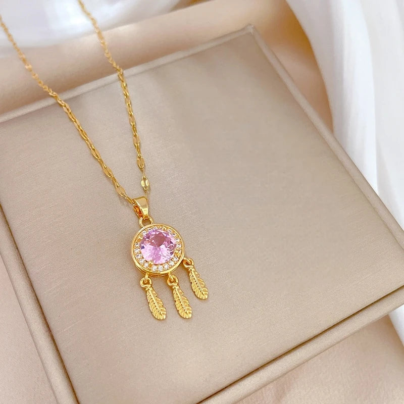 Luxury Tassel Pendant Gold Choker Necklace – Stainless Steel Pendant Choker Necklace Nixie