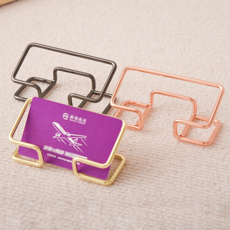 Metal Business Card Holder Desktop Stand | Holds 50 Cards Business Card Holder Nixie