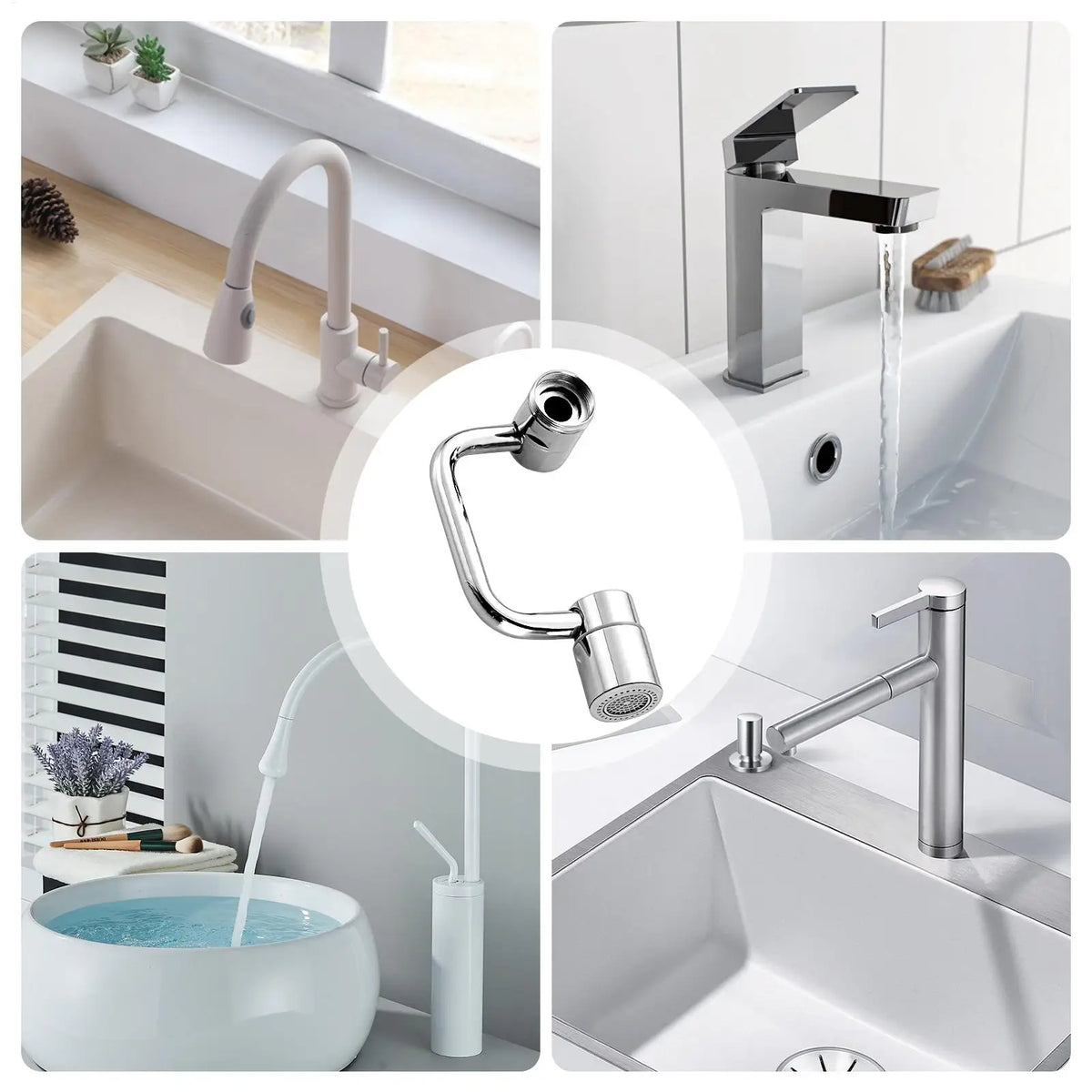 Rotating Faucet Aerator Extender – Swivel, Splash-Free, Universal