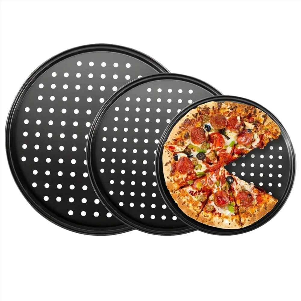 Non-Stick Perforated Pizza Pan 9–14 Inch Round Baking Tray Pizza Baking Pan Nixie