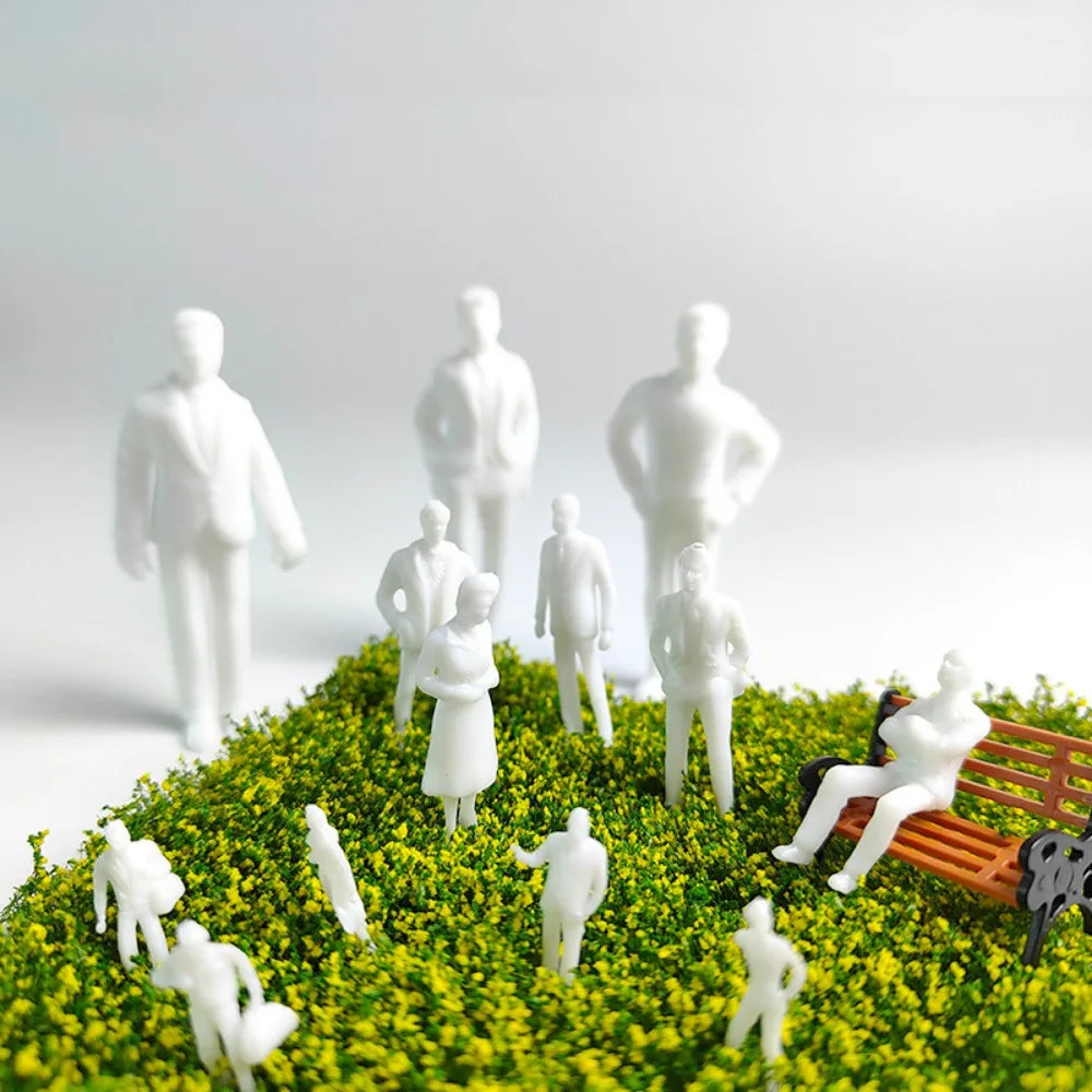 Miniature Scale Model People Figures White Plastic 10/100pcs