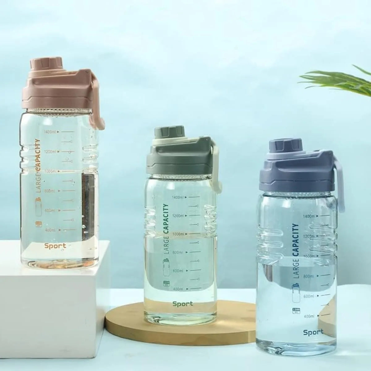 FEB.WIND 1500ml BPA-Free Filtered Water Bottle with Drinking Marks Filtered Water Bottle Nixie