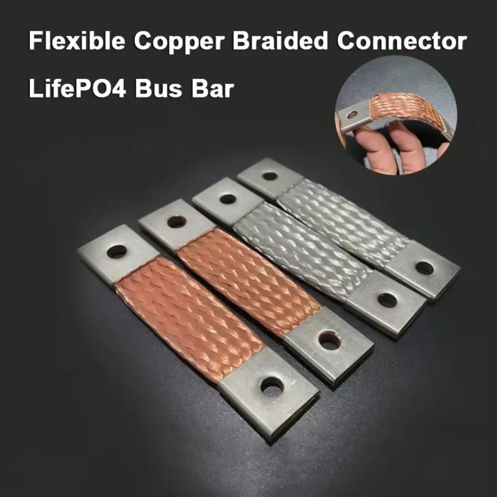 Flexible Copper Busbar 74mm Pitch 400A for LiFePO4 Battery Battery Busbar Connector Nixie