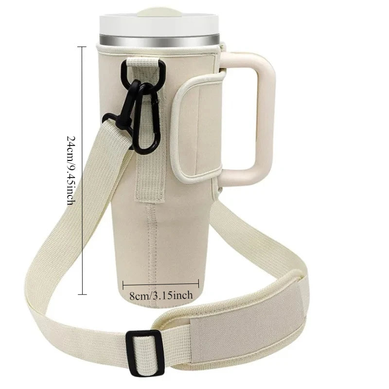 40oz Tumbler Shoulder Strap Carrier Bag | Foldable Cup Sleeve Water Bottle Carrier Nixie