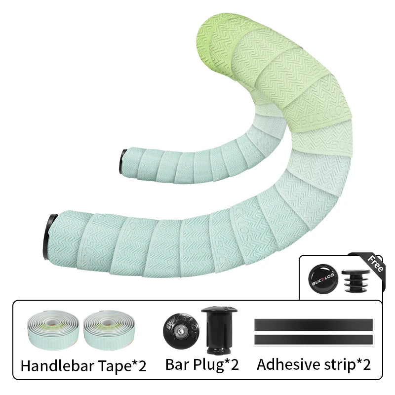 BUCKLOS Bike Handlebar Tape – Non-Slip Road & Gravel Bar Wrap Bicycle Handlebar Tape Nixie BIANCHI-GREEN