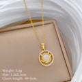 Women's Cat Pendant Choker Necklace – Gold Stainless Steel Pendant Necklace Nixie XL2606-724