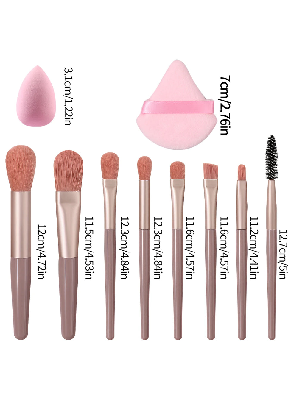 10-Piece Soft Fluffy Makeup Brush Set – Foundation & Blush Makeup Brush Set Nixie