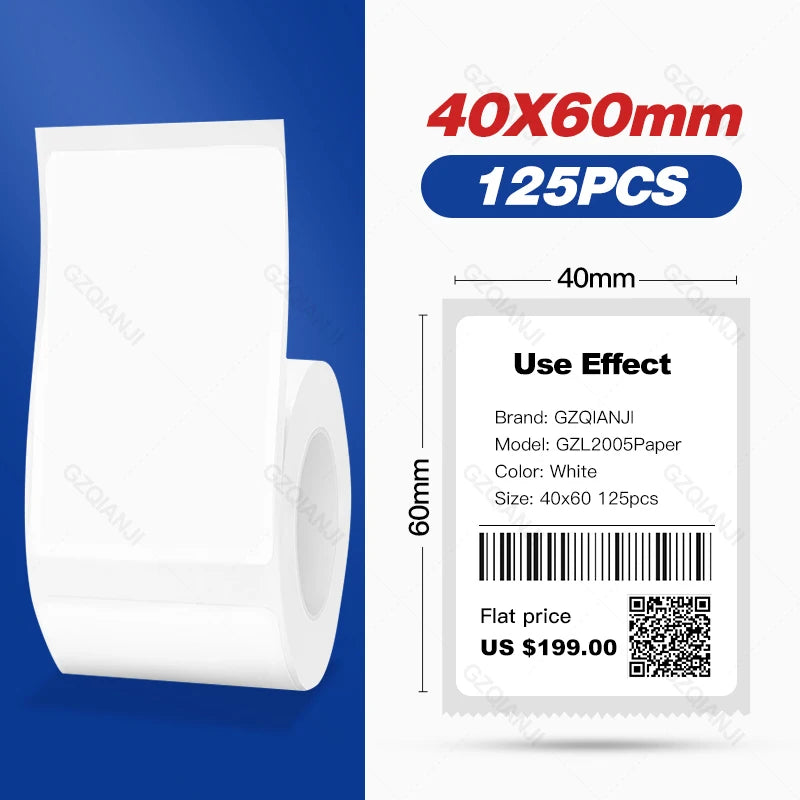Niimbot Thermal Label Roll for B1 B21 B3S – Waterproof Stickers Thermal Label Roll Nixie White 40-60mm