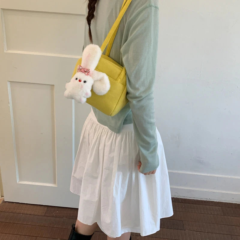 Korean-Style Suede Shoulder Bag – Women's Crossbody & Underarm Suede Shoulder Bag Nixie