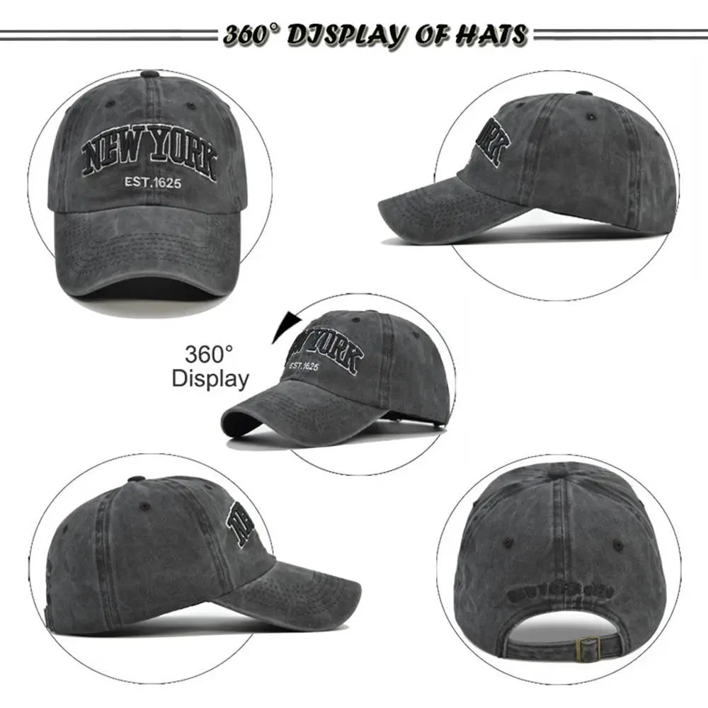New York EST.1626 Vintage Washed Cotton Baseball Cap Baseball Cap Nixie