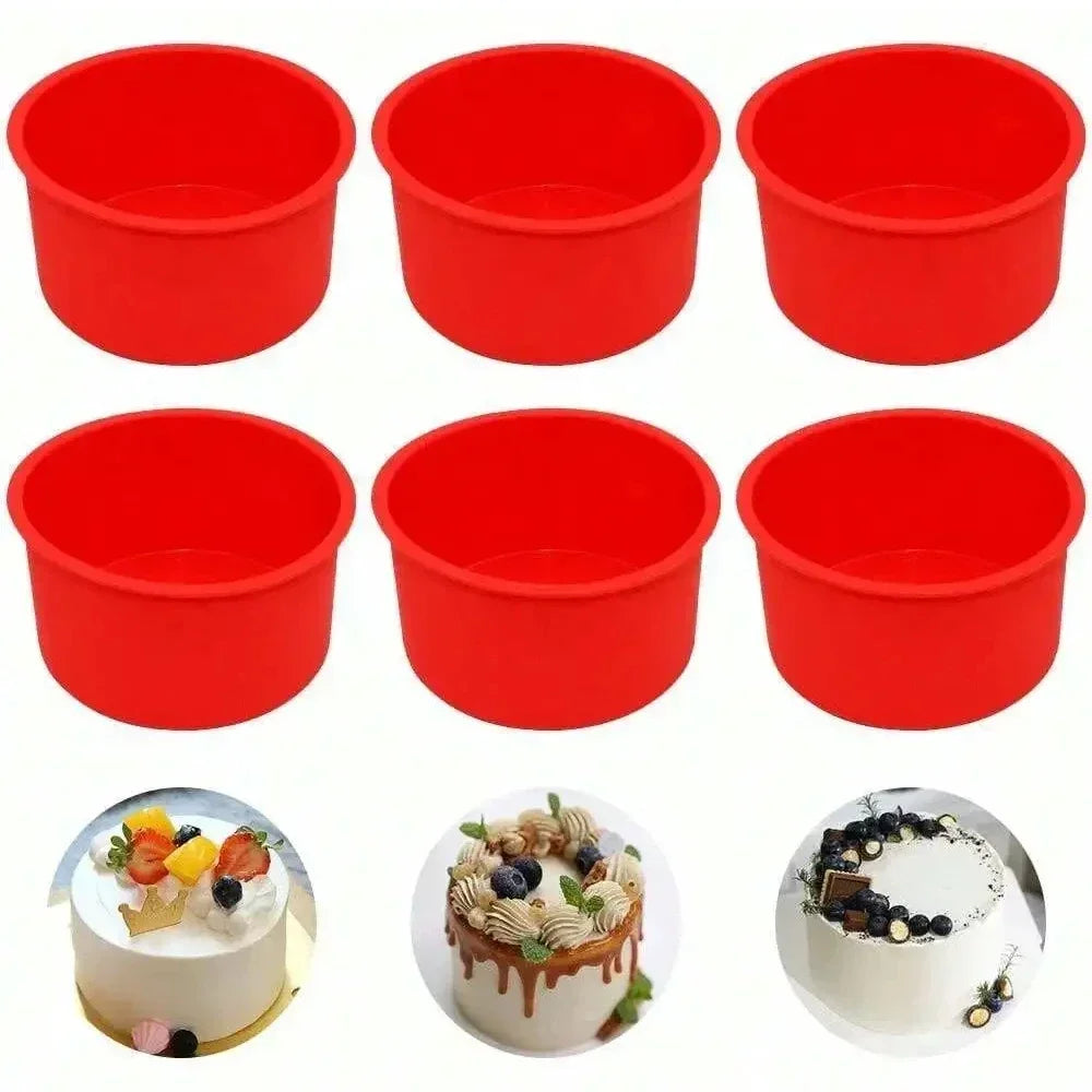 6-Piece 4 Inch Silicone Round Cake Molds – Nonstick Baking Pans Set Silicone Baking Mold Nixie
