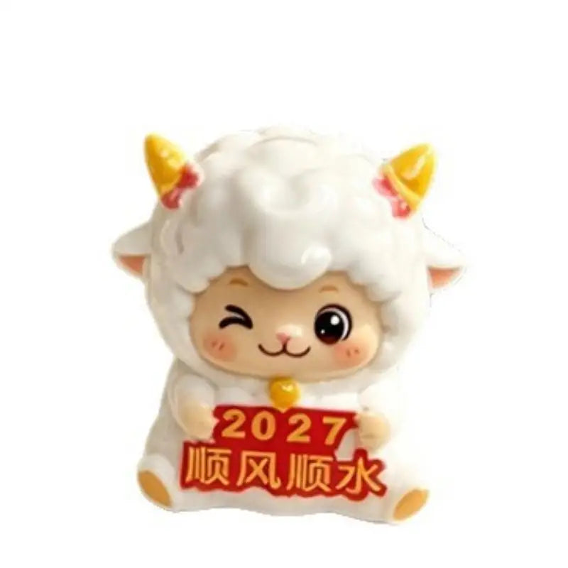2027 Year of the Goat Lucky Sheep Resin Figurine Ornament Resin Figurine Ornament Nixie
