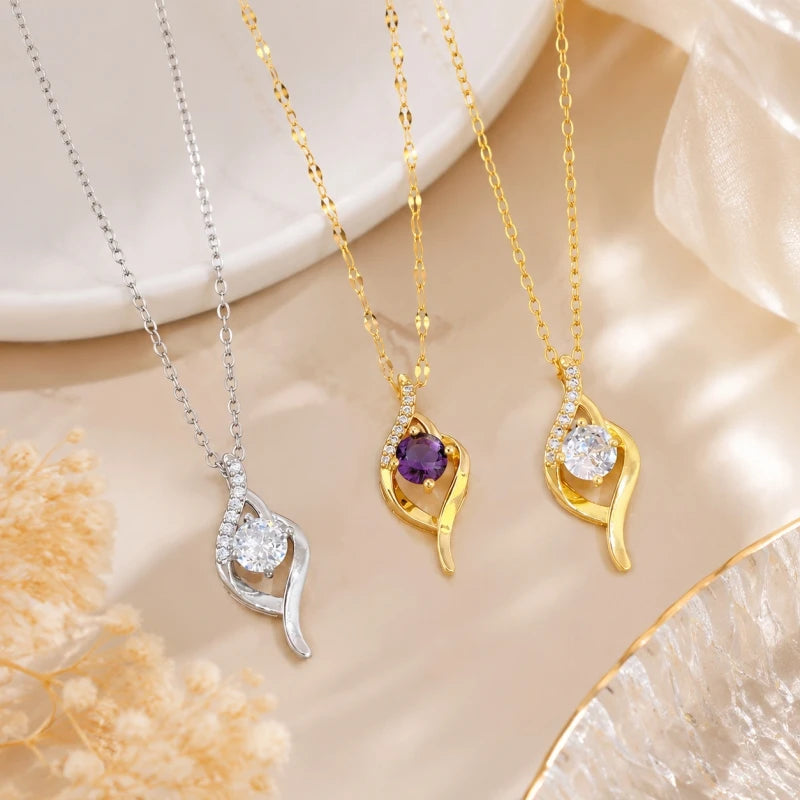 Minimalist Micro-Pavé Copper Zircon Pendant Necklace | Women Pendant Necklace Nixie