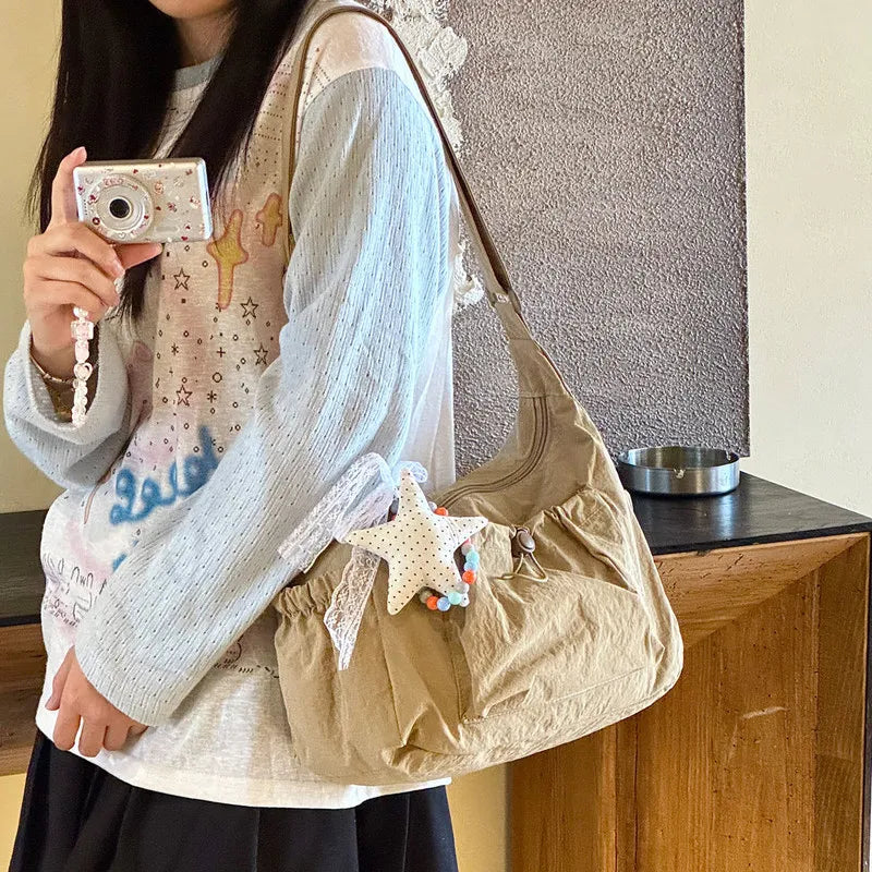 Nixie Minimalist Nylon Tote Bag – Lightweight Large Capacity Nylon Tote Bag Nixie