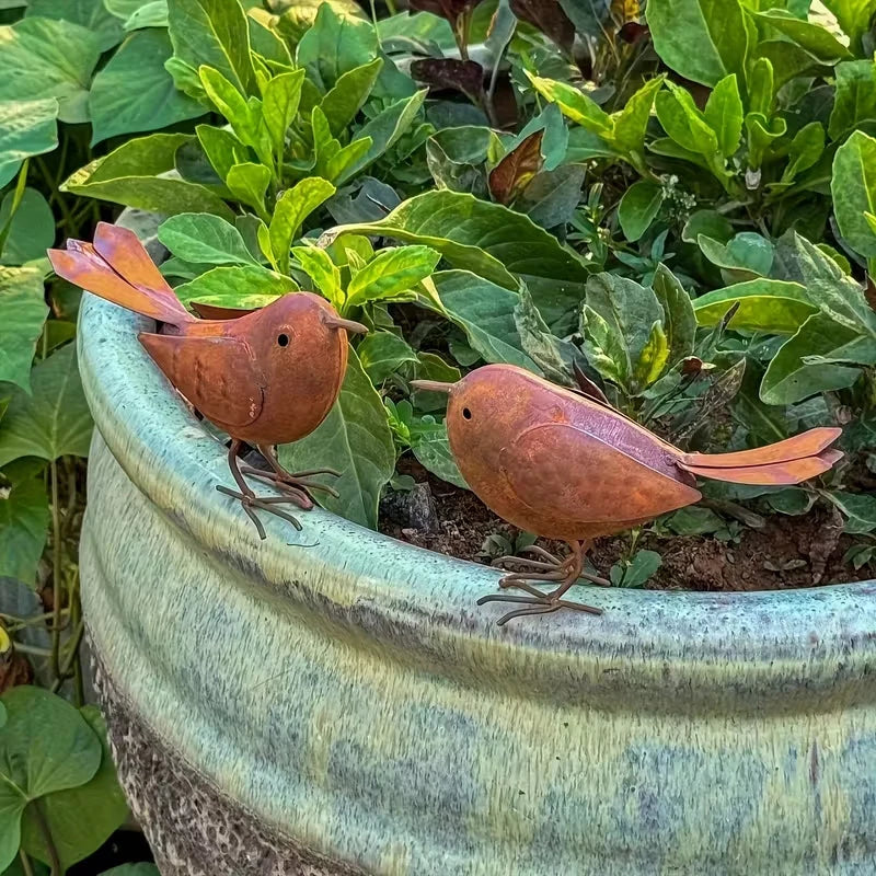Rustic Metal Bird Statue – Iron Art Outdoor Garden Sculpture Garden Bird Sculpture Nixie
