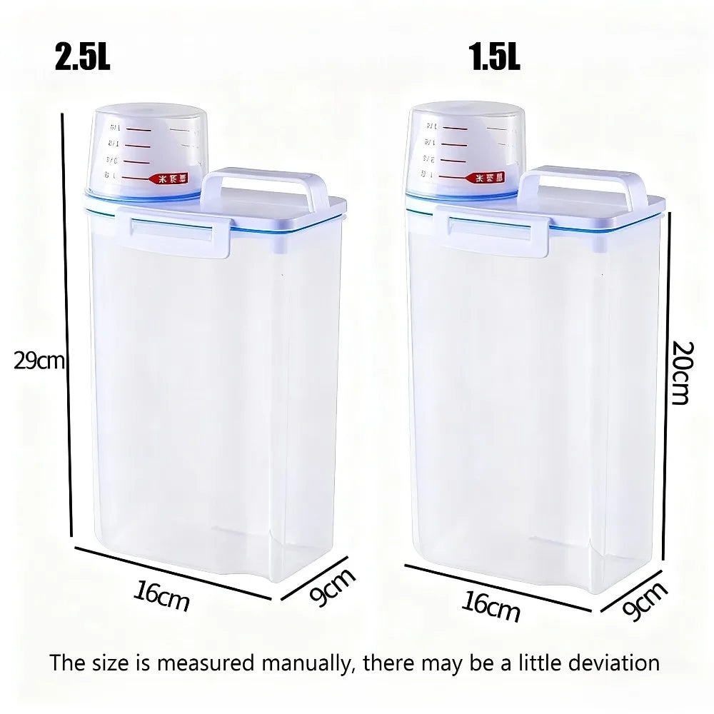 Airtight Rice Dispenser Storage Container with Measuring Cup