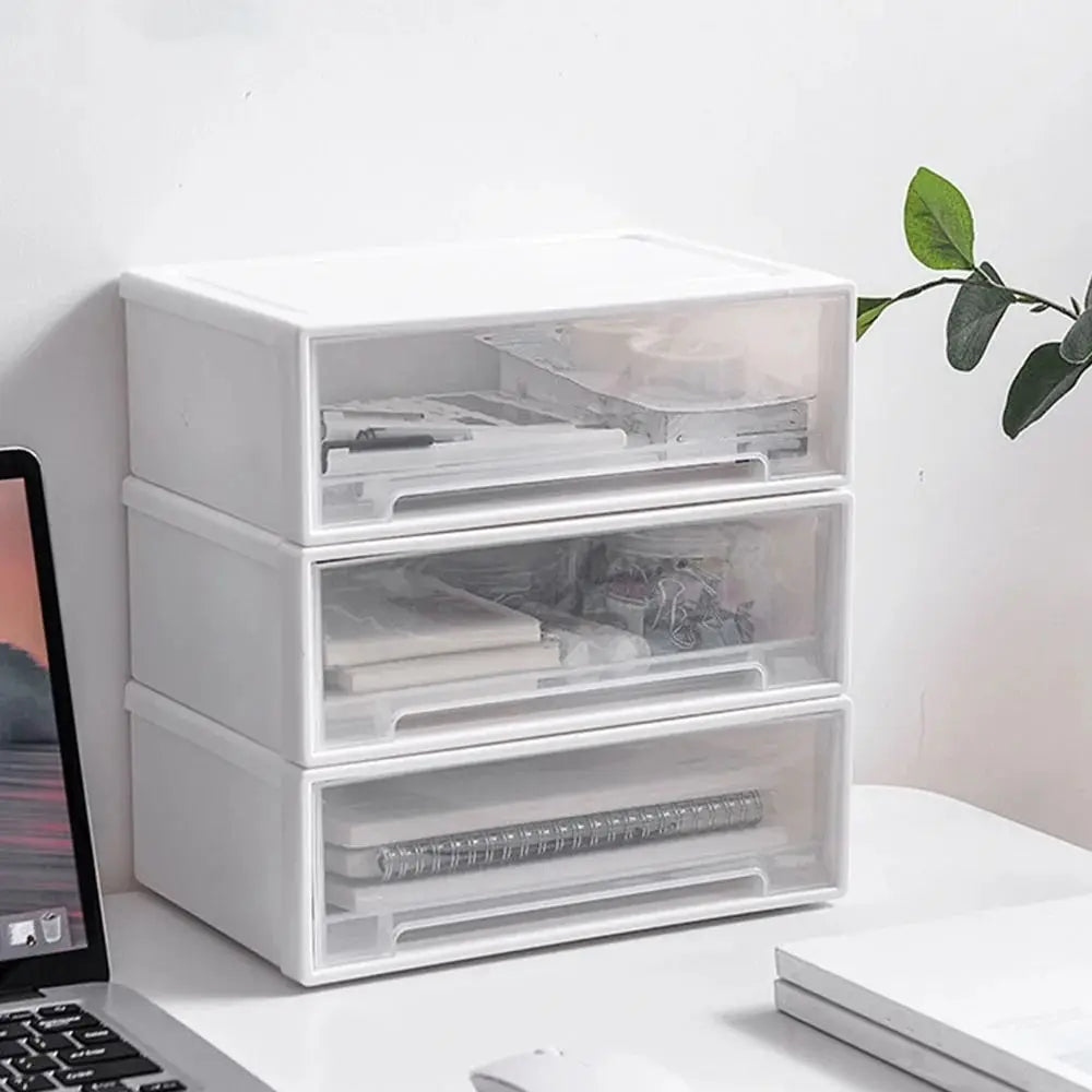 Stackable Plastic Drawer Storage Box – Visible Desktop Organizer