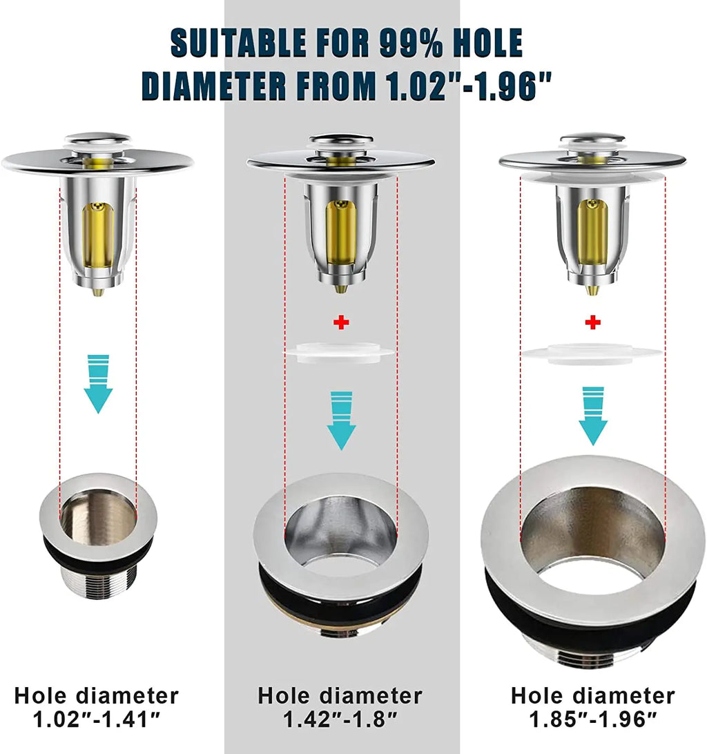 Universal Brass Pop-Up Drain Stopper & Hair Catcher Sink Drain Stopper Strainer Nixie