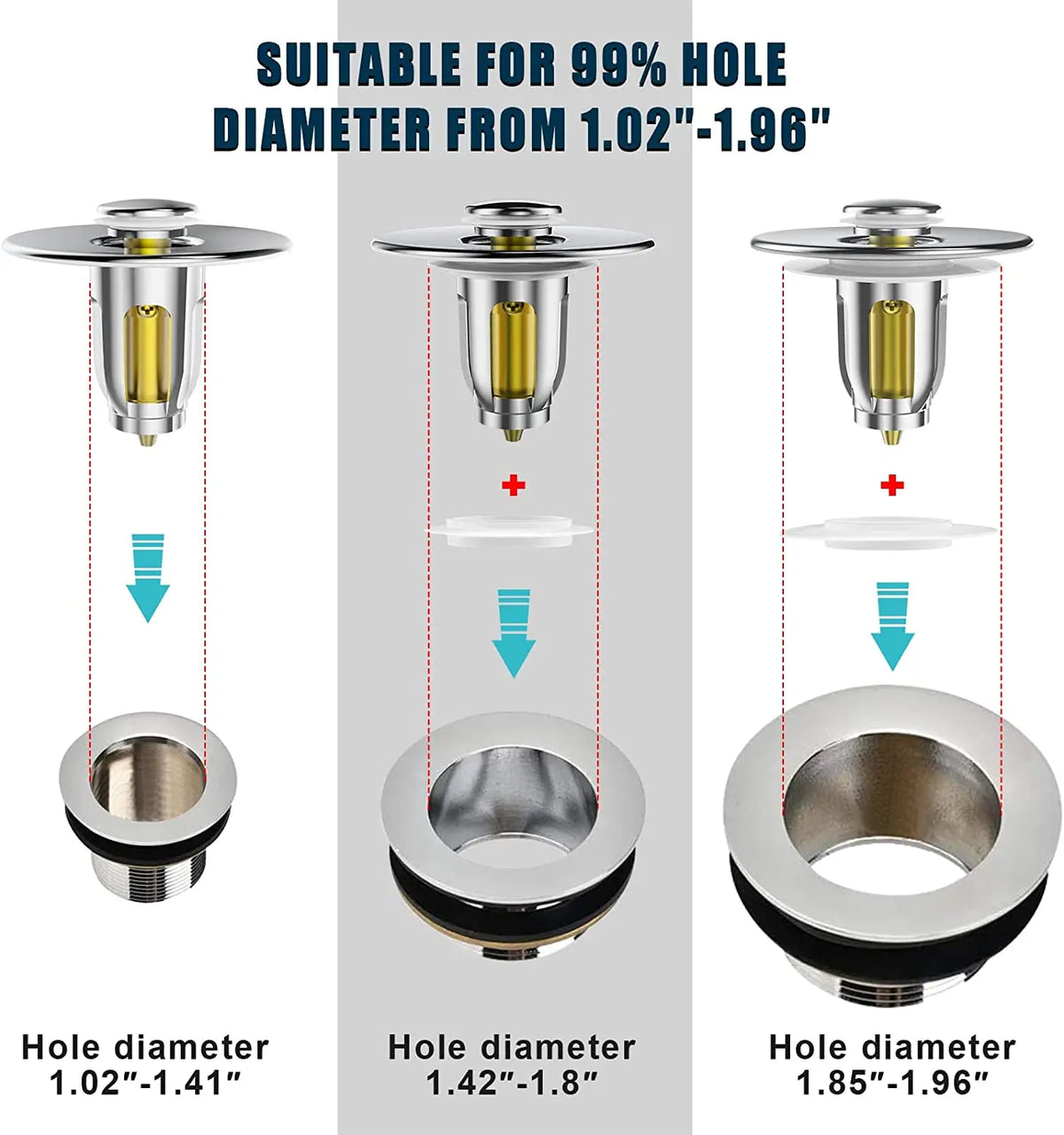 Universal Brass Pop-Up Drain Stopper & Hair Catcher Sink Drain Stopper Strainer Nixie