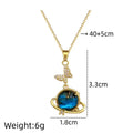 Starry Sky Butterfly Pendant Necklace Gold Stainless Steel Pendant Necklace Nixie XL1470-159