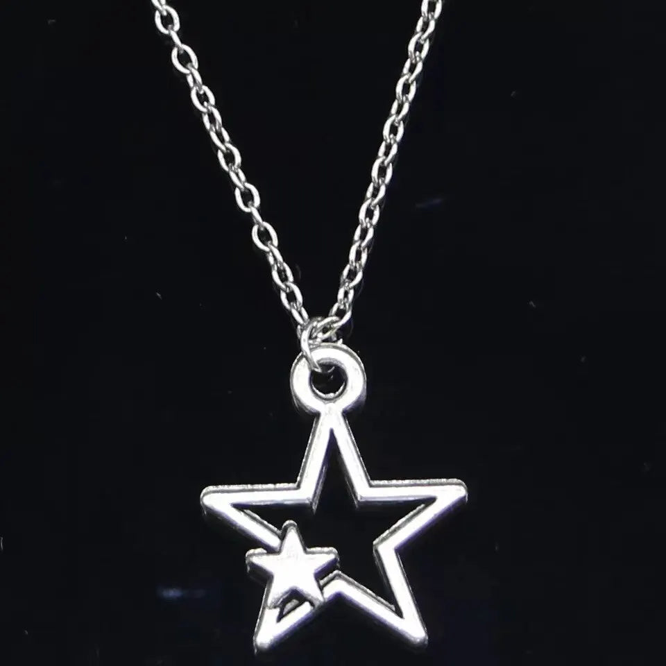 Vintage Pentagram Star Pendant Necklace | Unisex Black Rope Pendant Necklace Nixie
